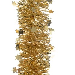 1x Gouden sterren kerstslingers 270 cm kerstboom versieringen - Kerstslingers