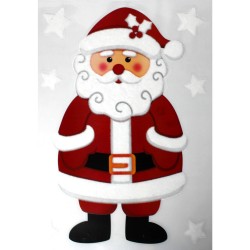 1x Kerst raamversiering raamstickers kerstman 28,5 x 40 cm - Feeststickers