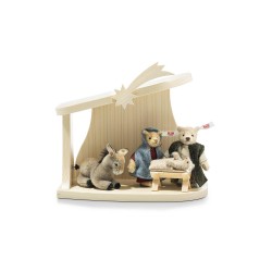 Steiff kerststal set (incl. ezel, 9 cm, Mary, 9 cm, Joseph, 10 cm, Jesus, 6 cm)
