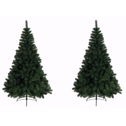 2x stuks kunst kerstbomen/kunstbomen groen 120 cm - Kunstkerstboom