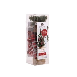 Everlands Imperial mini kerstboom+ deco groen/rood