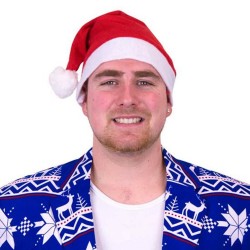 Witbaard kerstmuts 56 cm polyester rood/wit