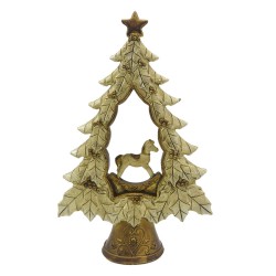 Clayre & Eef Beeld Kerstboom 20 cm Goudkleurig Polyresin Kerstdecoratie Goudkleurig Kerstdecoratie
