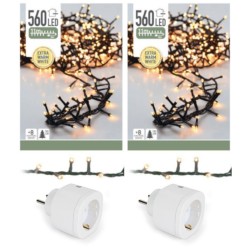 2x Kerstboomverlichting 11 Meter Smart bedienbaar vanaf telefoon 560LED voor binnen MET Perel Smart home