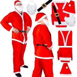 Kerstman Kostuum 5-Delig Rood/Wit