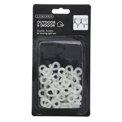 24x Kerstverlichting/feestverlichting bevestiging dakgoot ophang haakjes - Lichtsnoeren