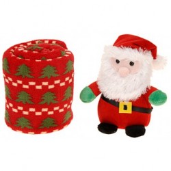 Pluche kerstman met deken